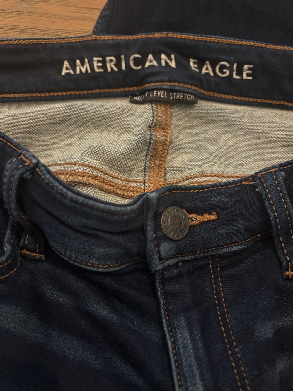 American Eagle AE Super Hi-Rise Next Level Stretch Jegging 10 X-Long Distressed - Picture 8 of 11